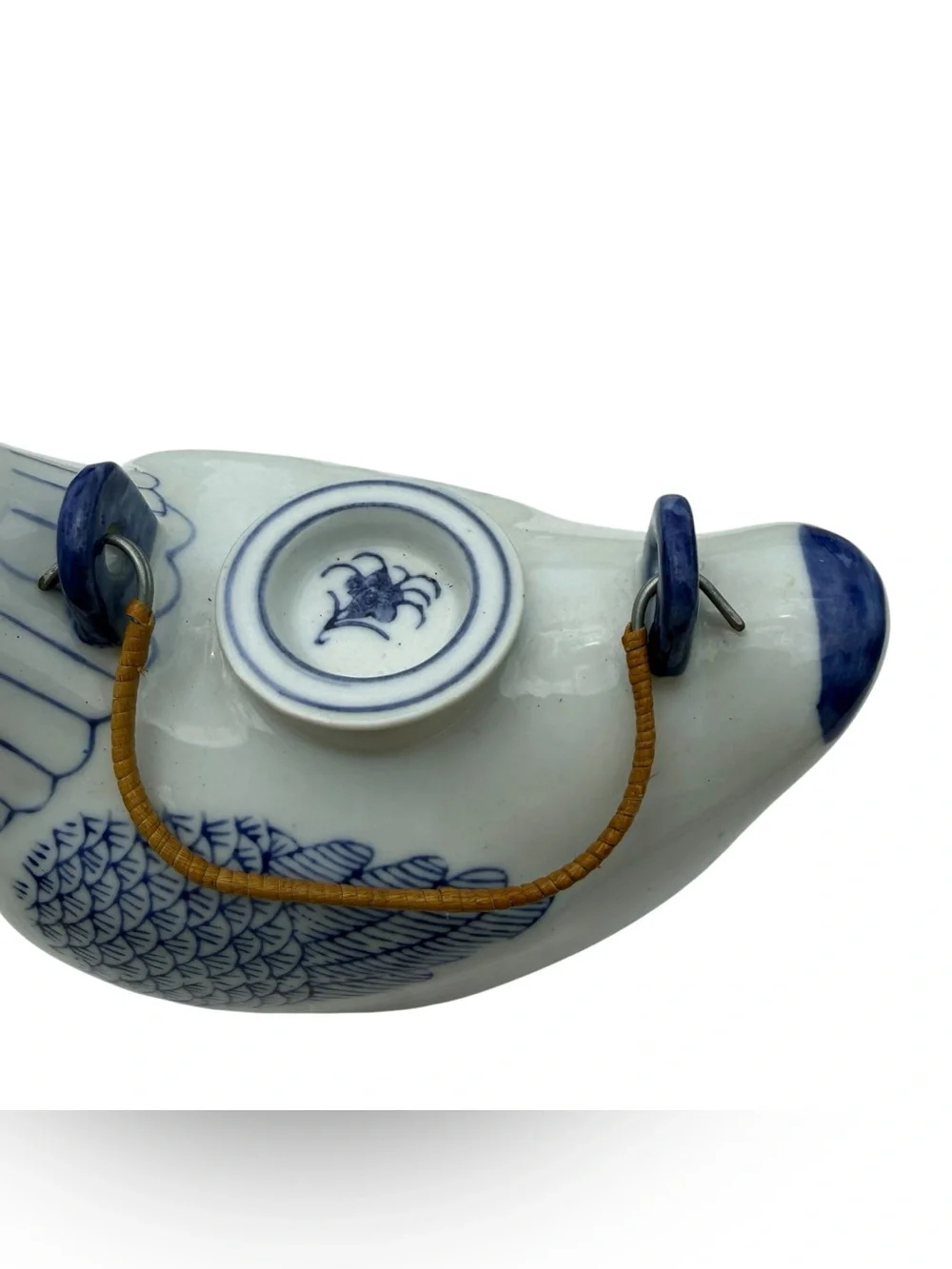 Williams Sonoma Grande Cuisine Blue White Chicken Bud Vase Chinoiserie Decor